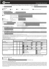 Channel Access Request Form (Individual and Non-Individual)