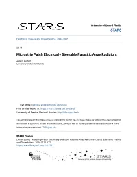 Microstrip Patch Electrically Steerable Parasitic Array Radiators