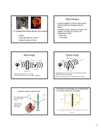 Object-Image Real Image Virtual Image