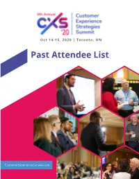 Past Attendee List