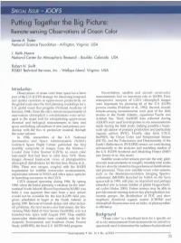 Putting Together the Big Picture: Remote-Sensing Observations of Ocean Color James A