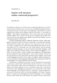 Semitic Verb Structure Within a Universal Perspective*