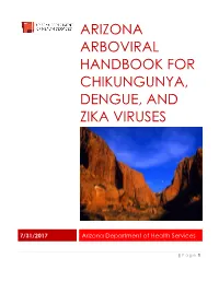 Arizona Arboviral Handbook for Chikungunya, Dengue, and Zika Viruses