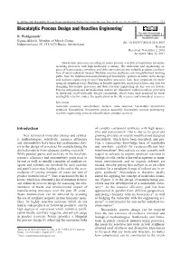 Biocatalytic Process Design and Reaction Engineering* This Work Is Licensed Under a ** Creative Commons Attribution 4.0 R