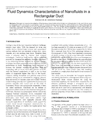 Fluid Dynamics Characteristics of Nanofluids in a Rectangular Duct Krishnan K.N, Dr