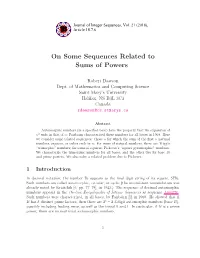 On Some Sequences Related to Sums of Powers
