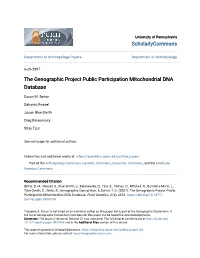 The Genographic Project Public Participation Mitochondrial DNA Database