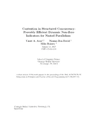 Contention in Structured Concurrency: Provably Efficient Dynamic Non-Zero Indicators for Nested Parallelism