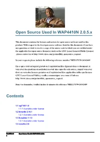Open Source Documentation Used in WAP4410N, Version 2.0.5.X