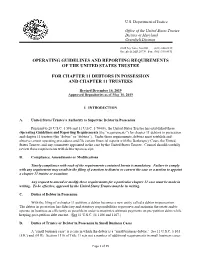 Operating Guidelines and Reporting Requirements of the United States Trustee for Chapter 11 Debtors in Possession and Chapter 11 Trustees