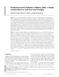Predicting Forest Dieback in Maine, USA: a Simple Model Based on Soil Frost and Drought