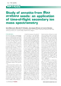 Study of Annatto from Bixa Orellana Seeds: an Application of Time-Of-Flight Secondary Ion Mass Spectrometry