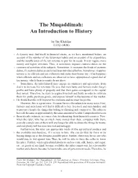 The Muqaddimah: an Introduction to History