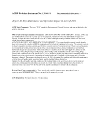 ACRP Problem Statement No. 13-10-11 Recommended Allocation: