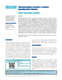 Clinicopathological Correlation of Acquired Hyperpigmentary Disorders