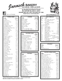 Jarosch Menu Oct 2020