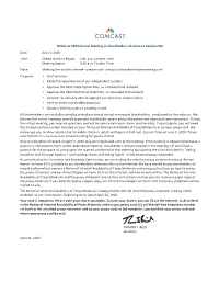 Notice of 2020 Annual Meeting of Shareholders of Comcast Corporation Date: June 3, 2020 Time: Online Check-In Begins: 8:45 A.M