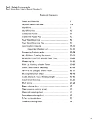 Table of Contents