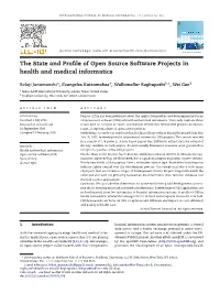The State and Profile of Open Source Software Projects in Health and Medical Informatics