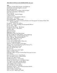 2002-2020 National Recording Registry (By Year)