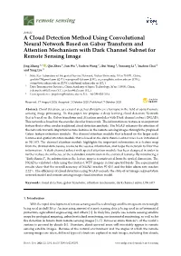 A Cloud Detection Method Using Convolutional Neural Network Based on Gabor Transform and Attention Mechanism with Dark Channel Subnet for Remote Sensing Image