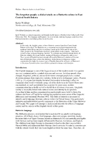 A Dialect Study on a Hutterite Colony in East Central South Dakota Katie