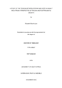 A Study of the Tension Between Despair and Hope in Isaiah 7 and 8 from a Perspective of Trauma and Posttraumatic Growth