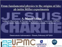 Ab Initio Miller Experiments A. Marco Saitta