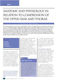 Anatomy and Physiology in Relation to Compression of the Upper Limb and Thorax