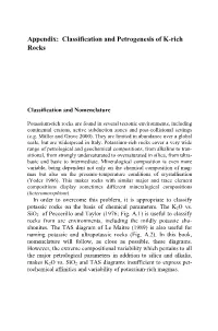 Appendix: Classification and Petrogenesis of K-Rich Rocks