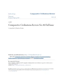 Comparative Civilizations Review No. 80 Full Issue Comparative Civilizations Review