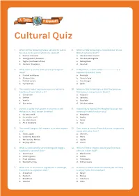 Cultural Quiz