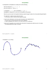 Interpolation Interpolation