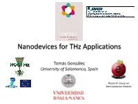 Nanodevices for Thz Applications