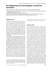 Pre-Quaternary Sea-Level Changes: Records and Processes Craig S