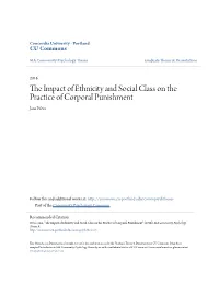 The Impact of Ethnicity and Social Class on the Practice of Corporal Punishment