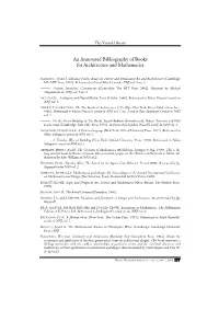 An Annotated Bibliography of Books for Architecture and Mathematics