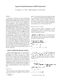 Aspect-Oriented Extensions to HEP Frameworks ¡ P