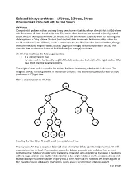Balanced Binary Search Trees – AVL Trees, 2-3 Trees, B-Trees
