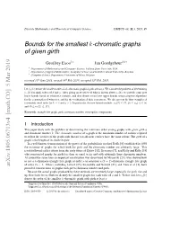 Bounds for the Smallest K-Chromatic Graphs of Given Girth Arxiv