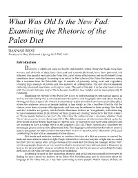 Examining the Rhetoric of the Paleo Diet