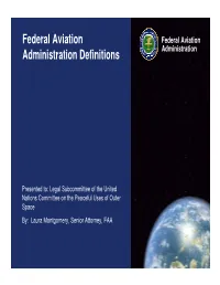 Federal Aviation Administration Definitions Administration