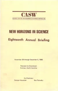 New Horizons in Science
