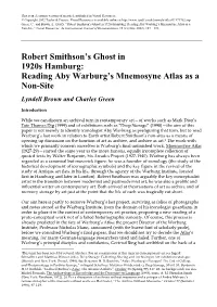 Reading Aby Warburg's Mnemosyne Atlas As a Non-Site