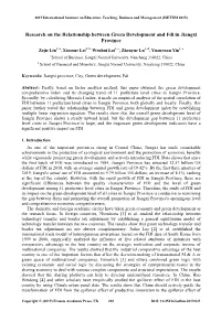 Research on the Relationship Between Green Development and Fdi in Jiangxi Province