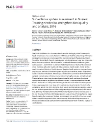 Surveillance System Assessment in Guinea: Training Needed to Strengthen Data Quality and Analysis, 2016