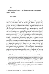 12 Ichthyological Topics of the European Reception of Du Bartas