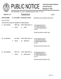 Broadcast Actions 2/1/2017