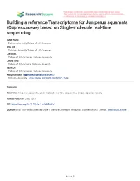 Building a Reference Transcriptome for Juniperus Squamata (Cupressaceae) Based on Single-Molecule Real-Time Sequencing