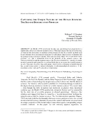 Capturing the Unique Nature of the Human Sciences: the Second Demarcation Problem